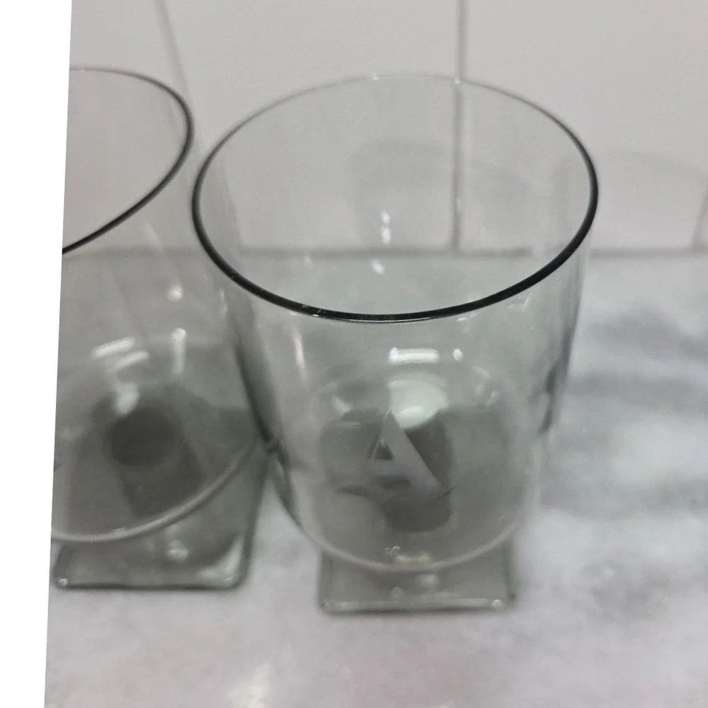 Federal Glass Nordic Midnight Juice Glasses, Set of 2, Square Base, 